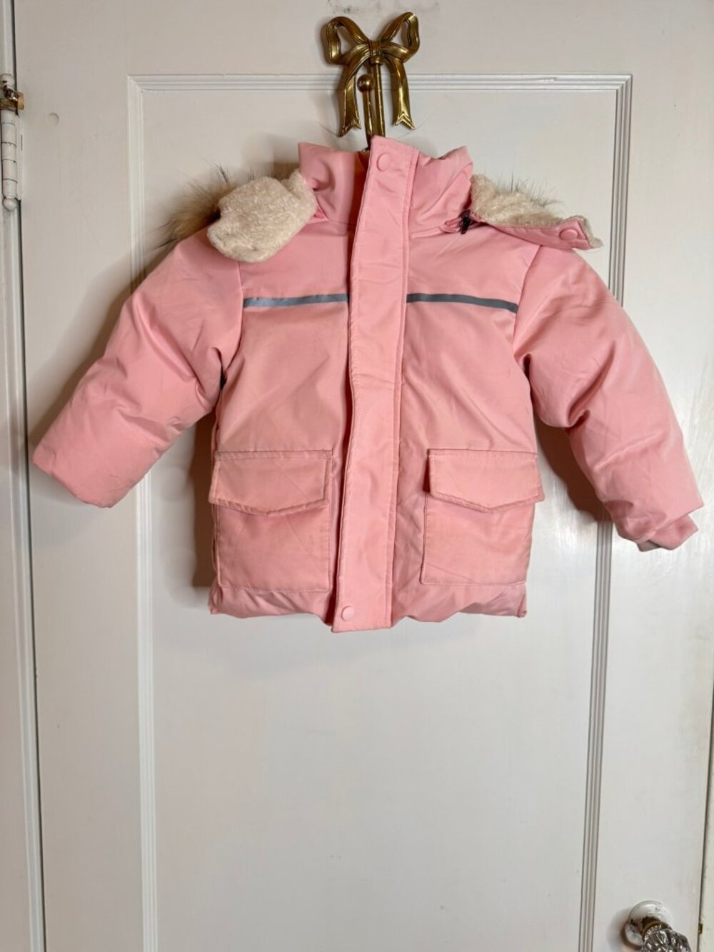 Toddler 3T Pink Winter Snow Suit Overalls & Jacket Set